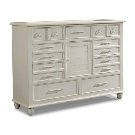 White Dresser with Drawers and Doors